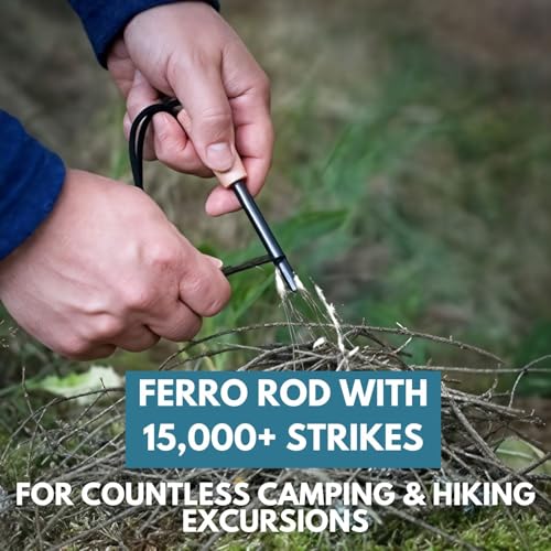 Ferro Rod Fire Starter - 15,000+ Strikes, 2.75 Inch Flint & Steel