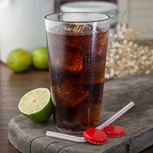 16 oz. Clear Stackable Plastic Tumbler Pack of 6 - Durable, Shatter-Resistant Barware