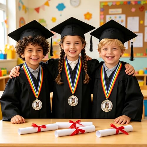 2026 Preschool Graduation Medal with Rainbow Neckband - 2-Inch Kids Award