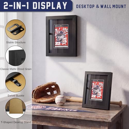 Sports Card Display Frame with Magnetic Holder & Tempered Glass