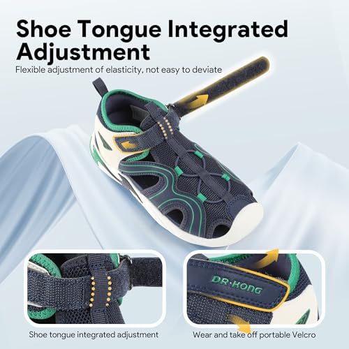 Kids Summer Sports Sandals for Boys & Girls, Lightweight Closed Toe Outdoor Shoes