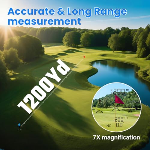 MOESAPU White Golf Rangefinder with Slope, 1200 Yards, Flag Lock, Speed