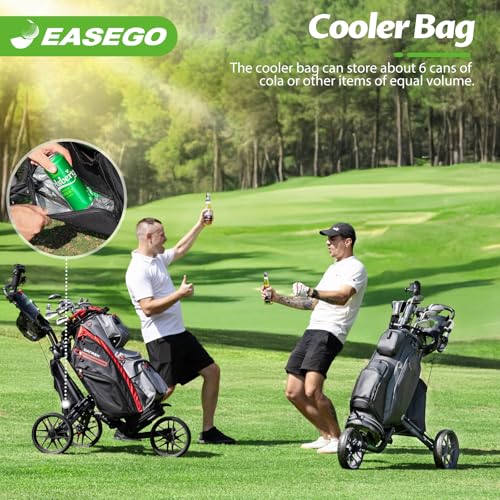 Golf Push Cart with Phone Holder & Cup Holder - 31 Inch Black