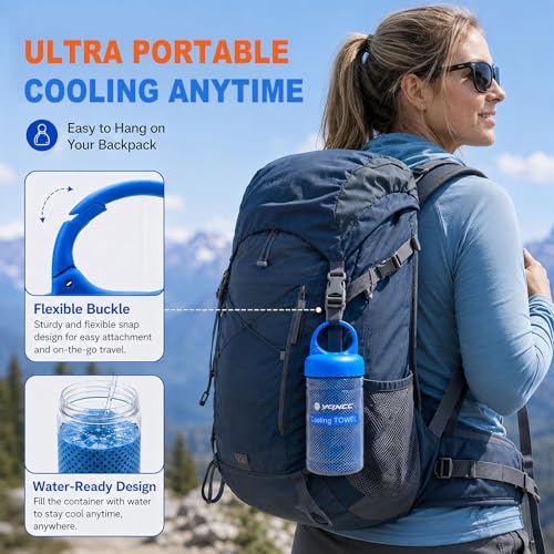 Cooling Towels 2 Pack - Light Blue Ice Cool Neck & Face Wraps