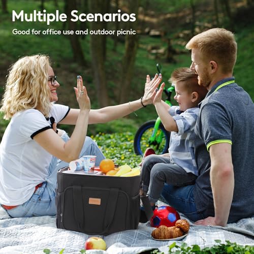 Lifewit Jumbo Insulated Lunch Bag Cooler for Men & Women 24L Black