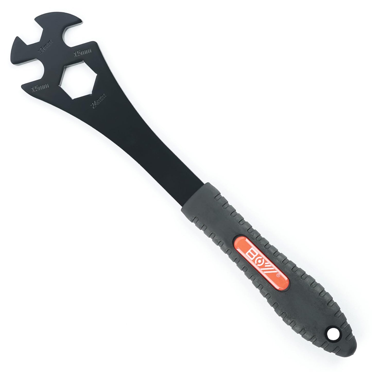 SONZUIA 15mm Bike Pedal Wrench Removal Tool, Long Lever Bicycle Pedal Spanner, 15mm/16mm/24mm Openings (3-in-1)