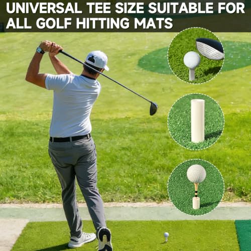 Rubber & Bamboo Golf Tees Set - 16-Piece White Variation