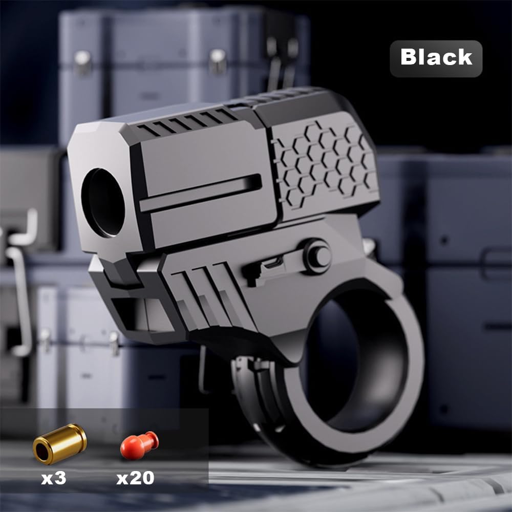 Metal Fidget Toys - Alloy Fingertip Launcher Ring for Stress Relief | Black Adult Sensory Toy
