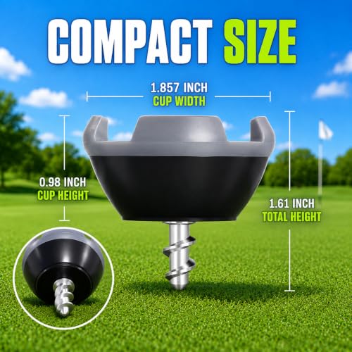 GEAVOUED Golf Ball Picker Upper for Putter – 2 Pack, 4-Claw Grabber, Grey