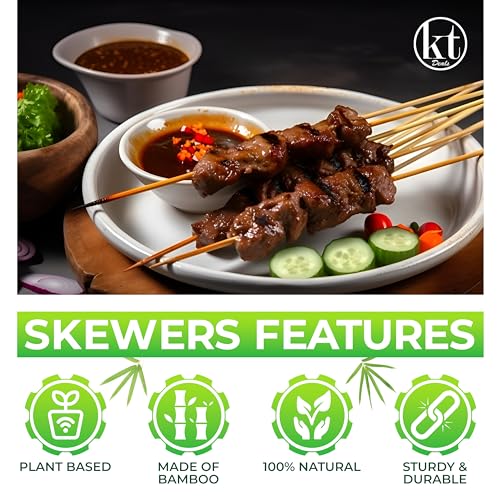 16-Inch Bamboo Skewers - 100pcs Natural Wooden BBQ Sticks
