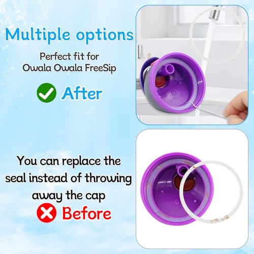 6-Pack Clear Silicone O-Ring Gaskets for Owala FreeSip Water Bottles