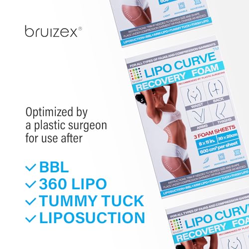 Bruizex Lipo Foam Pads - Post-Surgery Compression Recovery Boards, 3-Pack