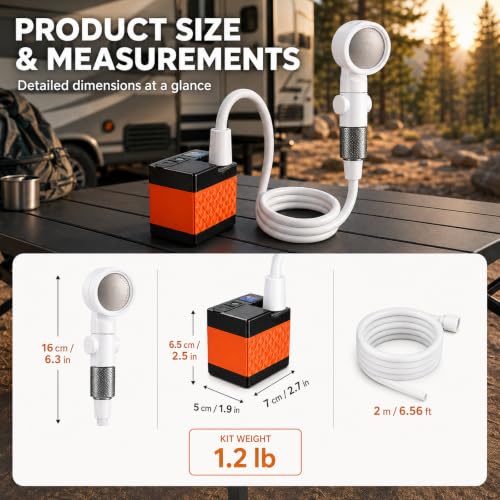 Portable Camping Shower with 5200mAh Battery & 4 Spray Modes
