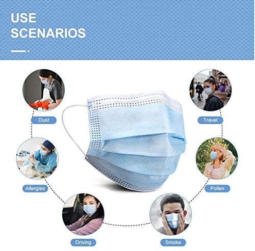 Medical Face Masks - 100 Count Blue Disposable Masks
