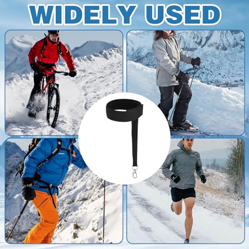 4-Piece Ski Gloves Wrist Strap Set - Elastic Safety Straps