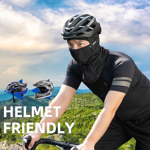 Cooling Balaclava Face Mask with UV Protection - Black, Blue & Grey