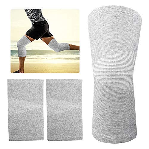 Bamboo Charcoal Knee Sleeve - Elastic Support for Pain Relief - Large Gray