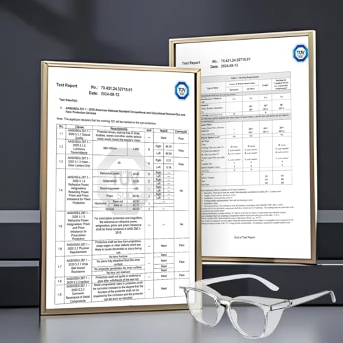 RTBOFY Ansi Z87.1 Clear Safety Glasses With Side Shields Anti Fog Scratch Resistant Stylish Eye Protection For Men