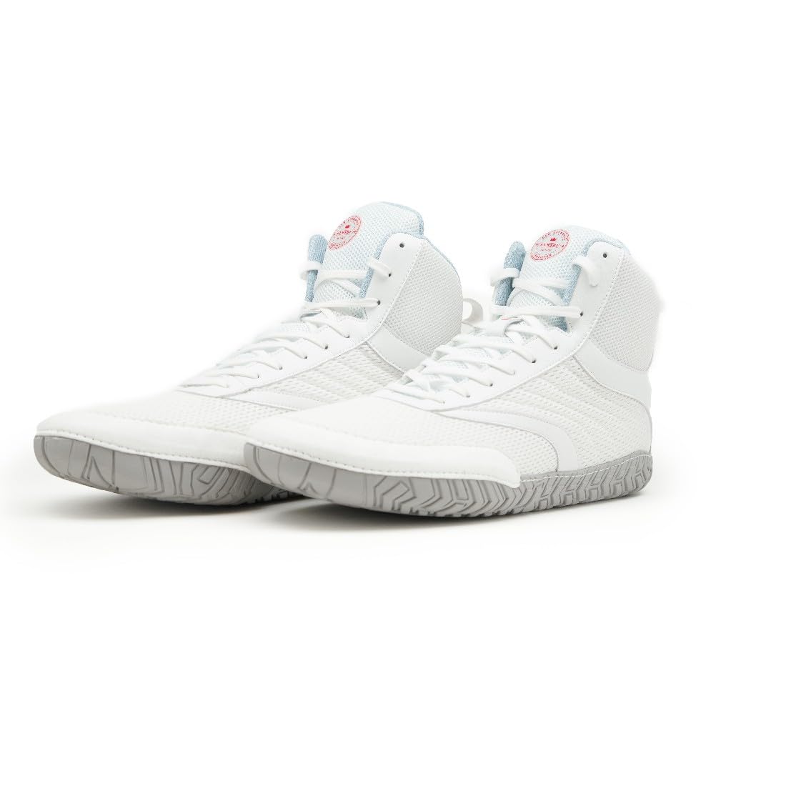 Gymshu Wrestling & MMA Training Shoe Zero Drop | High-Top Ankle Support | Grappling, Crossfit, Strength Training White