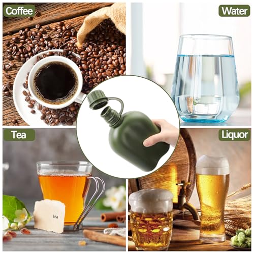 Military Canteen with Aluminum Cup & Utensils - 1 Quart Portable Water Bottle for Camping & Hiking