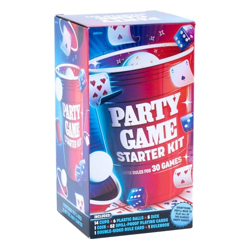 Party Game Starter Kit – 30 Adult Party Games with Cups, Dice & Cards