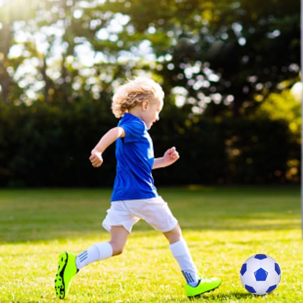 Soccer Ball Size 2,3,4,5 White Blue Outdoor and Indoor School Sports