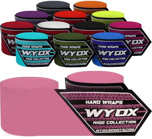 WYOX Pink 4.5m Boxing Hand Wraps for Men & Women - Muay Thai, MMA, Kickboxing