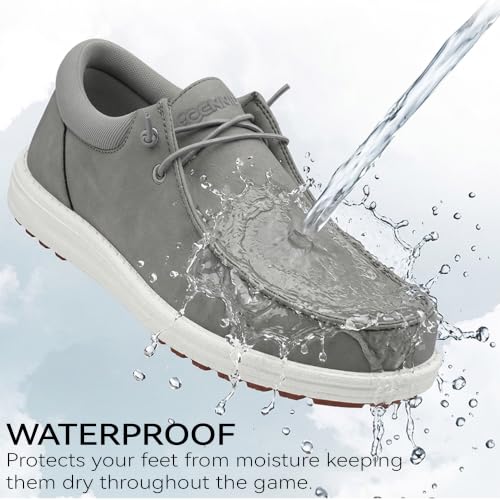 CENNID Men's Wide Spikeless Golf Shoes Slip On Loafers 9.5 Wide – Grey