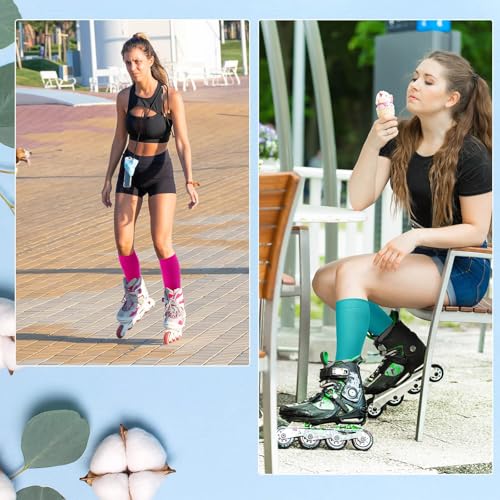 Figure Skating Socks - One Size, Nude, Royal Blue, Fruit Green, Rose Red