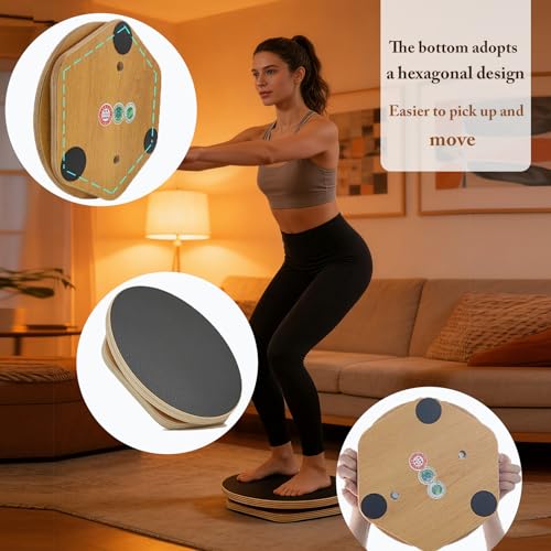 Wooden Twister Board - 12 Inch Waist Twisting Disc for Core Strength