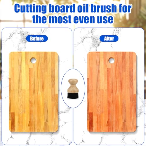 Wood Cutting Board Oil Applicator with Cover, Butcher Block Mineral Brush Tools Gadgets for Kitchen Scrapers Bowls Spoons