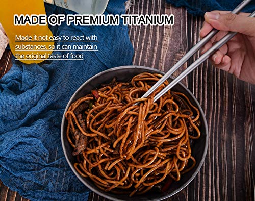 Titanium Round Chopsticks - Lightweight, Skid-Proof Outdoor Utensils - Ti1002T