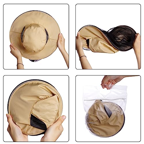 Sucrain 2-Pack Sun Hat with Hidden Mosquito Net - One Size Garden & Outdoor Bug Hat