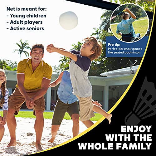 Portable Badminton Pickleball Net - 10ft Black, Adjustable Height