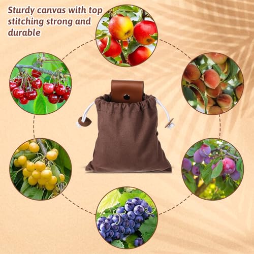 Outdoor Foraging Bag - Waxed Canvas Hiking Pouch with Drawstring