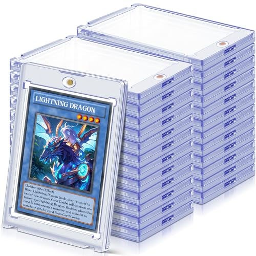 Homthy 50ct Acrylic Magnetic Card Holders Cases for Trading & Sports Cards - Model 35pt