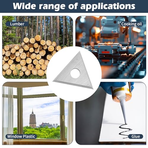 1Pcs 1inch Triangle Paint Scraper Paint Scraper Carbide Blades Double-Edged Reversible Replacement Blade Silver Carbide Scraper,Scraper Blades,for Removing Paint, Glue, Varnish and Rust£¨Only Blade£©