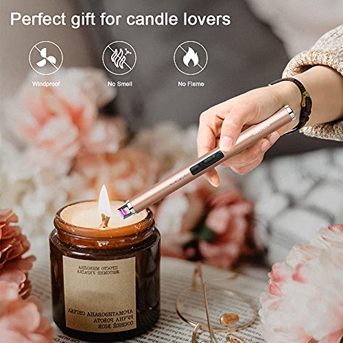 Rechargeable Electric Candle Lighter - Arc Plasma Windproof - Gold