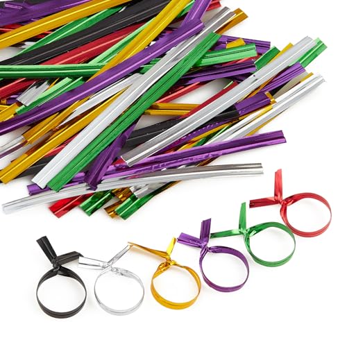 Tangyinrd Gold Metallic Twist Ties 100 Yards Bread Candy Coffee Bag Ties Plant Garden Twist Ties for Parties Decorative Ties Cake Present Art Craft