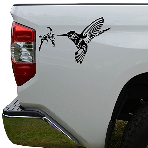 Tribal Art Hummingbird Die Cut Vinyl Decal - 6 Inch Gloss Black