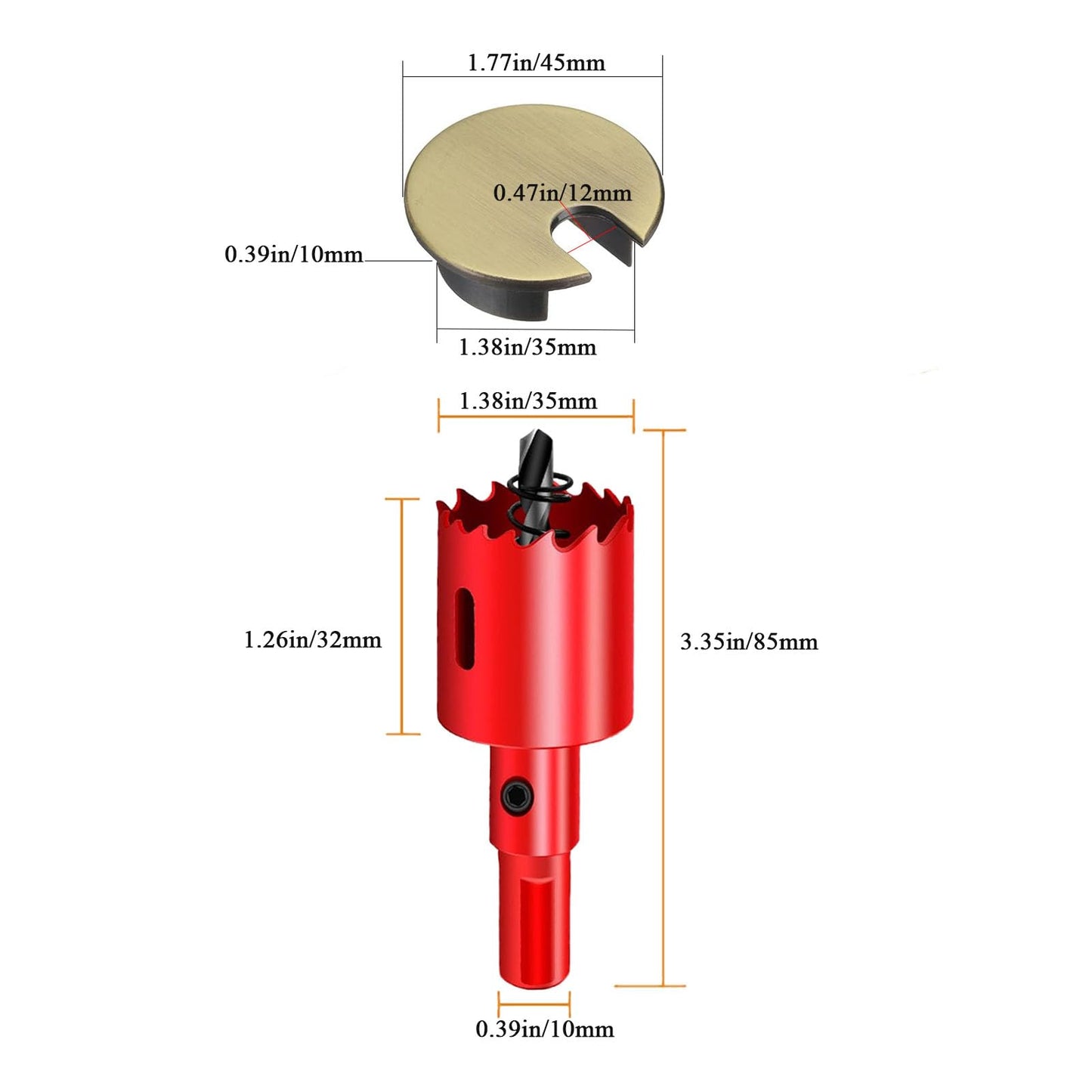 TuTuYa 4PCS Desk Grommet, Bronze Desk Grommet 1-3/8 Inch(35mm) Desk Cable Grommet Desk Cable Hole Covers with Hole Saw, Ideal Solution for Office and Home Table Cable (Bronze,1-3/8 Inch)