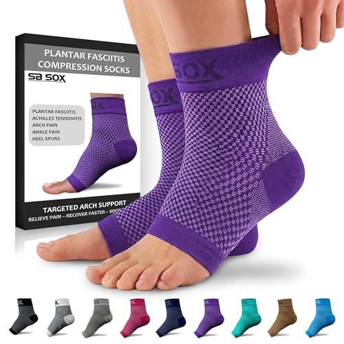 Compression Socks for Plantar Fasciitis Relief - Large Purple