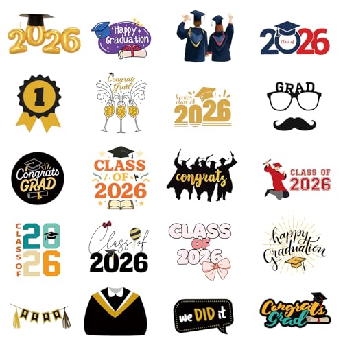 50Pcs Graduation Stickers 2026 - Waterproof Vinyl Decorations