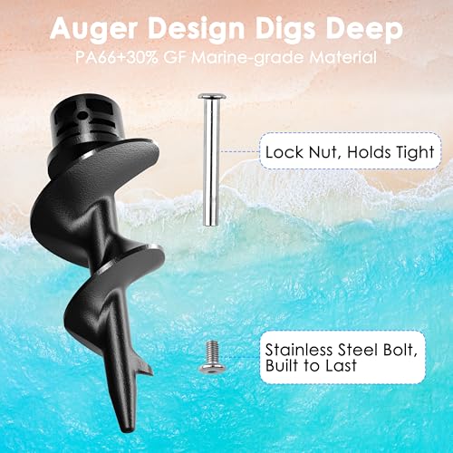 2 Pack Dock Auger Kit, Sailpref Sand for PVC Tubing Sandbar Anchor,