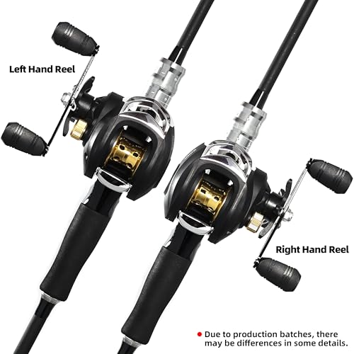 Kilitn 6ft Baitcasting Rod & Reel Combo - 2-Piece Fiberglass with EVA Handle, Right Hand 6 ft