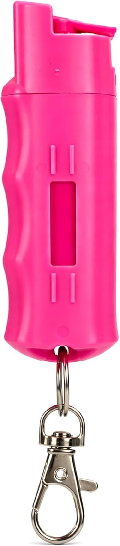 Burn Pepper Spray Keychain 1 Pack, 1/2oz Police Strength OC Spray with UV Dye, 16 ft Range, Twist Lock Safety, Belt Clip, Compact Pocket Personal Safety Self Defense, Pink