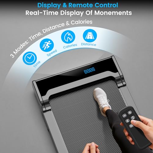 Under Desk Walking Treadmill with Remote Control - Compact & Adjustable