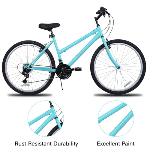 26 Inch Women’s Mountain Bike - 21 Speed V-Brakes, Light Blue