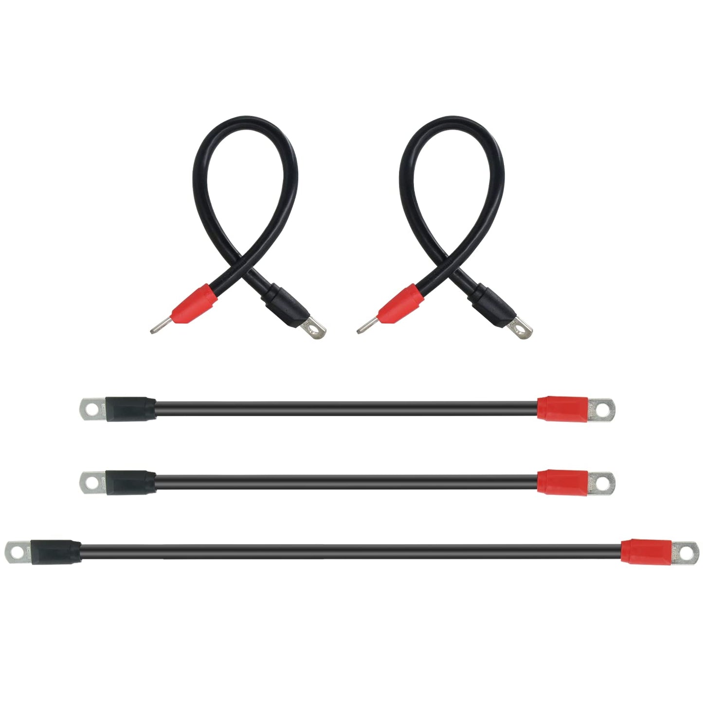OXTOUF TXT Golf Cart Battery Cable Set for EZGo 36V/48V Golf Buggies, 4 AMG Heavy Duty Flexible Battery Cables with Cast Plastic Wrapped Lugs, Durable and Easy to Bend, 5 Pcs