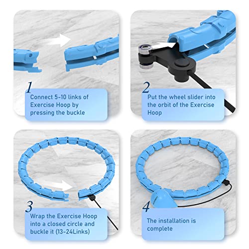 Weighted Hula Hoop for Adults - 47 Inch Fitness Exercise Hoop